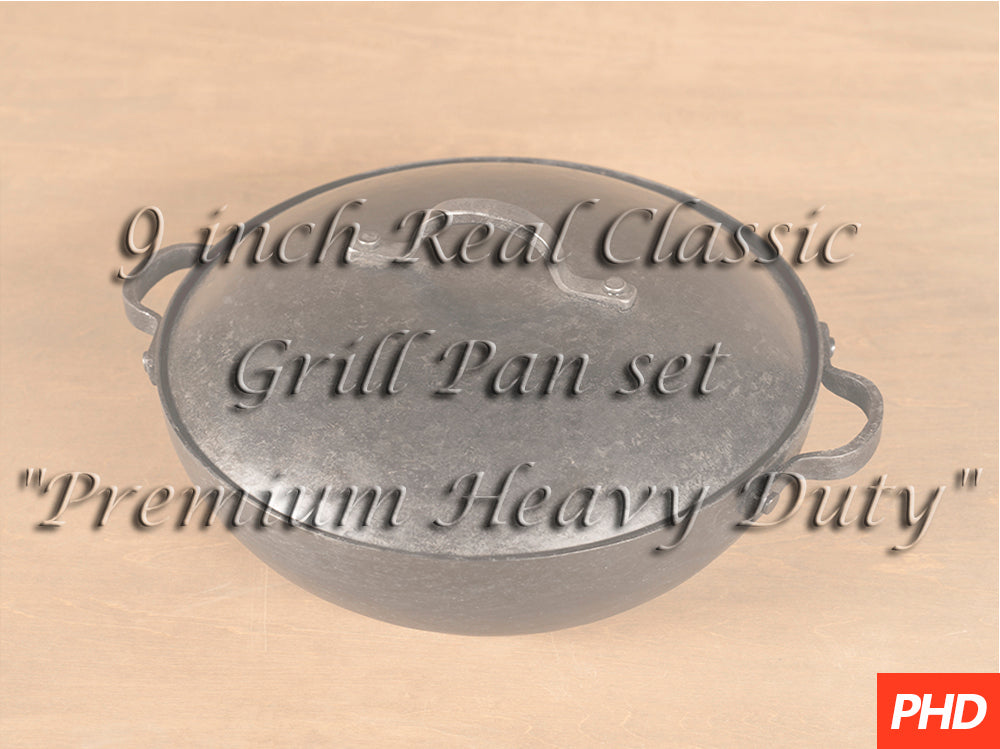 9インチ Real Classic グリルパン "Premium Heavy Duty" 蓋付きセット